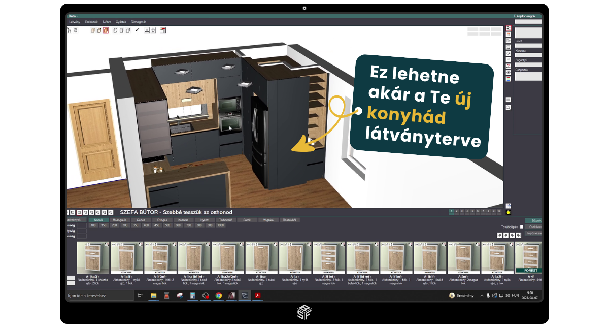 Élethű 3D konyha látványterv